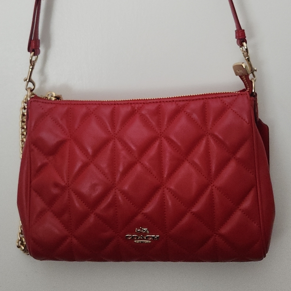 Coach Quilted Red Crossbody Bag